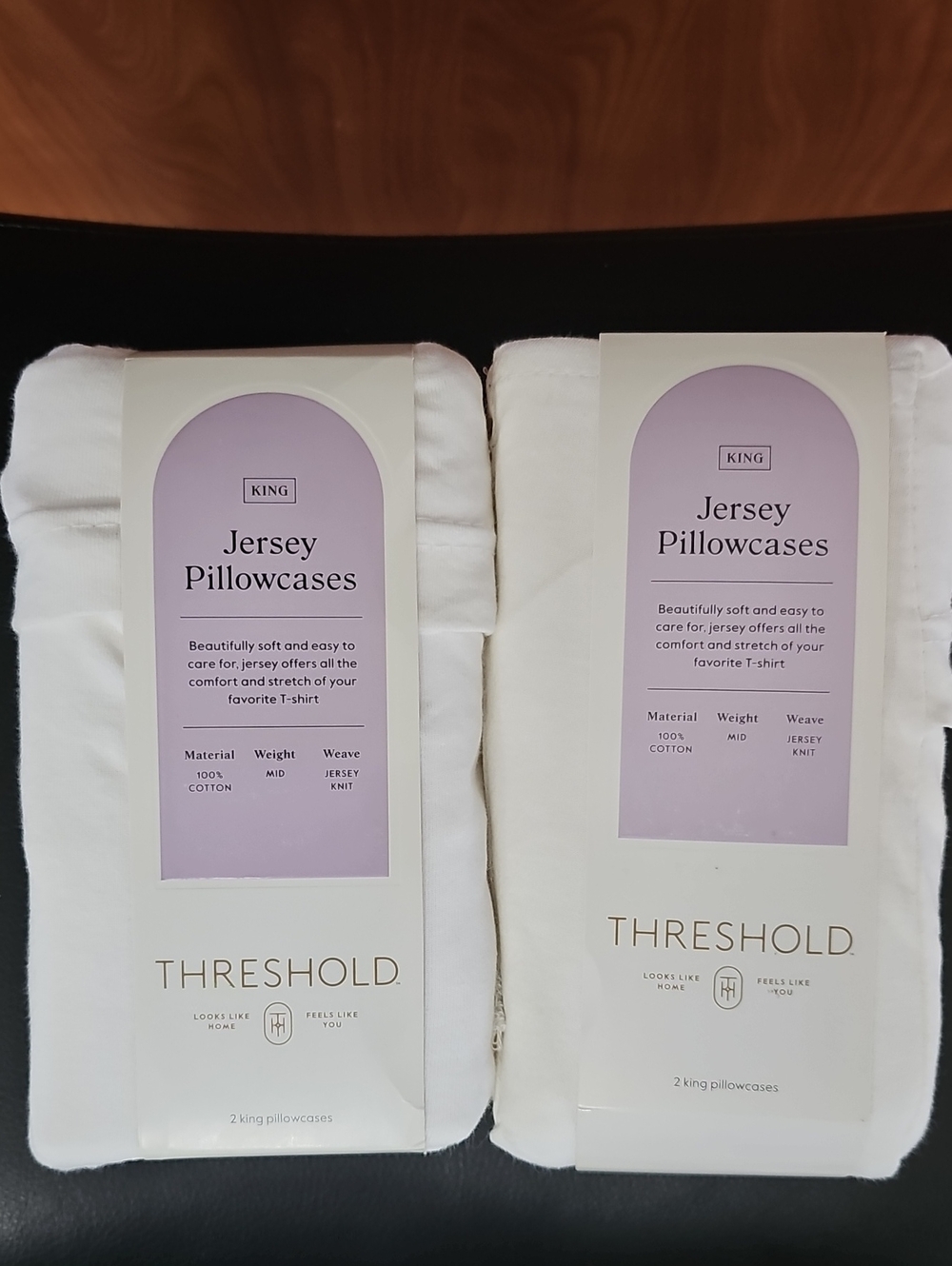 Threshold Jersey Pillowcases - White  - 2 Pack